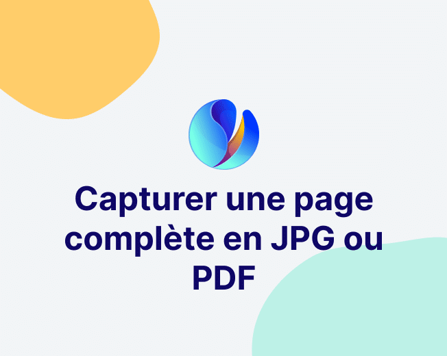 Capturer une page complète en JPG ou PDF