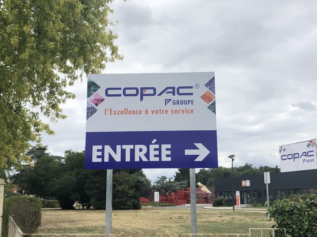 Panneau d'entré Copac réaliser par Eoxia